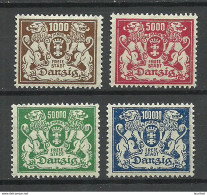 Germany DANZIG 1923 = 4 Values From Set Michel 151 - 157 * - Postfris