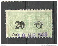 Deutschland DANZIG Gdansk 1928 Stempelmarke Documentary Wechselstempel O - Other & Unclassified