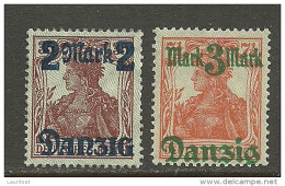 Deutschland DANZIG Gdansk 1920 Michel 28 - 29 * - Mint