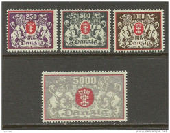 Deutschland DANZIG Gdansk 1923 Michel 119 - 122 * - Mint