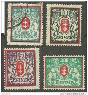 Deutschland DANZIG Gdansk 1923 Wappen Coat Of Arms Michel 127 - 130 */o - Andere & Zonder Classificatie