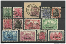 Deutschland DANZIG Gdansk 1920/21 = 13 Werte Aus Michel 1 - 15 */o - Other & Unclassified