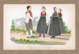 1891 H.M. Kop JOHANNES FLINTOE Folk Costume Study Color Lithograph Plate Antique Litho Print - Stampe & Incisioni