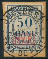 BES. 1WK D-MV RUMÄNIEN PORTO Nr 5 Zentrisch Gestempelt Briefstück X43495E - Ocupación 1914 – 18