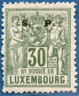 Luxemburg Service 1882 30 C S.P. Overprint (perforated 13½) Unused - Dienst