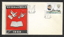 Macao Portugal Cachet Commémoratif Journée Du Timbre 1968 Macau Event Postmark Stamp Day - Tag Der Briefmarke
