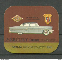 FINLAND Paulig Coffee Collection Card Mercury Custom Italian Auto Car Advertising Reklame Sammelkarte - Cars
