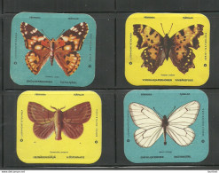 FINLAND Coffee Collection Cards Butterflies Schmetterlinge Advertising Reklame Sammelkarten, 4 Pcs - Altri & Non Classificati