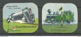 FINLAND Coffee Rengas-kahvia - 2 Collection Cards Train Der Zug Locomotive Advertising Sammelkarten - Sonstige & Ohne Zuordnung