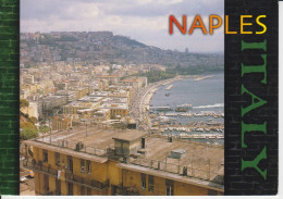 Naples Italie, Vue De Haut Port De Plaisance Bateaux Très Large Rue, Bordant La Mer Tyrrhénienne Buildings Étages 2 Sc - Napoli (Neapel)