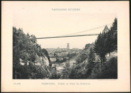Lichtdruck Phototypie Neuchatel Nr. 2109, Ansicht Fribourg, Vallee Et Pont Du Gotteron  - Lugares