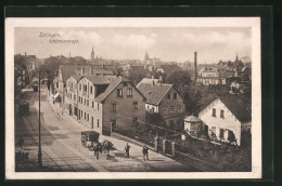 AK Solingen, Schützenstrasse Aus Der Vogelschau Mit Strassenbahnen  - Solingen