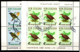 Neuseeland 451-452 Gestempelt Als Kleinbogensatz, Vögel #KZ891 - Autres & Non Classés