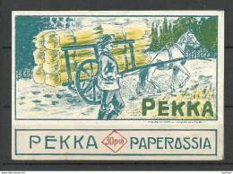 FINLAND - Old TOBACCO Package Label PEKKA NB! Folds! - Autres & Non Classés