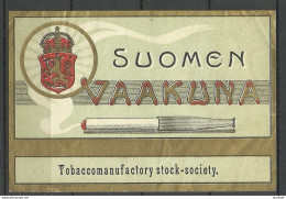 FINLAND - Old TOBACCO Package Label SUOMEN VAAKUNA - Autres & Non Classés