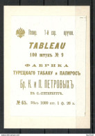 IMPERIAL RUSSIA - TOBACCO Cigarette Package Label - TABLEAU - Petroff St. Petersbourg - Other & Unclassified