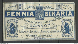 FINLAND - Old TOBACCO Cigar Cigarre Package Label Hämeenlinna Samson Fennia Sikaria - Otros & Sin Clasificación