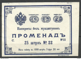 IMPERIAL RUSSIA - TOBACCO Cigarette Package Label - PROMENAD - Autres & Non Classés