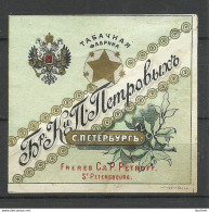 IMPERIAL RUSSIA TOBACCO Package Label Petroff St. Petersbourg - Andere & Zonder Classificatie