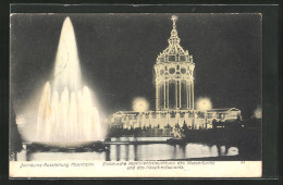 AK Mannheim, Internationale Kunst- & Grosse Gartenbau-Ausstellung 1907, Elektr. Konturenbeleuchtung Des Wasserturms  - Esposizioni