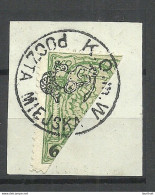 POLEN Poland 1915 Stadtpost Warschau Local Post Michel 8 O Bisect/Halbierung Auf. Briefstück - Bezetting 1914-18