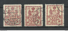 POLEN Poland 1915 Stadtpost Warschau Michel 2, Color Shades Farbtöne, 3 Exemplares, O - Used Stamps