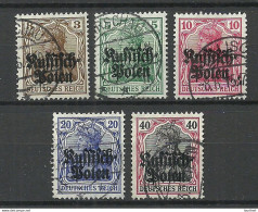 Deutsche Post In POLEN Poland 1915 Michel 1 - 5 Russisch-Polen O - Occupazione 1914 – 18