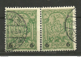 POLEN Poland 1915 Stadtpost Warschau Michel 8 A In Pair O Signed Petriuk BPP - Unused Stamps
