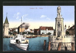 AK Lindau I. B., Hafen Mit Dampfer  - Lindau A. Bodensee