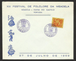 Portugal Cachet Commémoratif Danse Folklorique 1969 Meadela Viana Do Castelo Event Postmark Folk Dance - Sellados Mecánicos ( Publicitario)