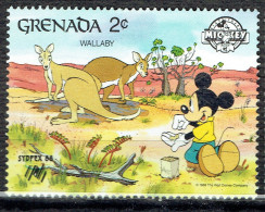 "Sydpex'88" Expo Phila Nationale Du Bicentenaire De L'Australie Dessins De Walt Disney : Mickey Et Les Wallabies - Grenada (1974-...)