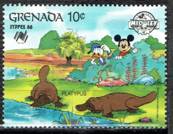"Sydpex'88" Expo Phila Nationale Du Bicentenaire De L'Australie. Dessins De Walt Disney : Donald Et Les Ornithorynques - Grenada (1974-...)