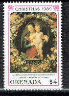 Noël. Détails D'œuvres De Rubens : "La Vierge à La Guirlande" - Grenada (1974-...)