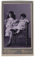 Fotografie F. Cramer, Weiden I /O., Portrait Kleines Mädchen Und Schwesterchen In Hübschen Kleidern  - Anonyme Personen