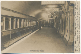 Twopenny Tube - Train, 1902 Postcard - Stations With Trains