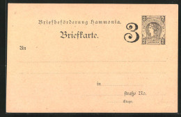 AK Briefkarte Briefbeförderung Hammonia, Private Stadtpost Hamburg, 2 Pfg.  - Sellos (representaciones)