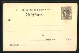 AK Briefkarte Briefbeförderung Hammonia, Private Stadtpost Hamburg, 2 Pfg.  - Briefmarken (Abbildungen)