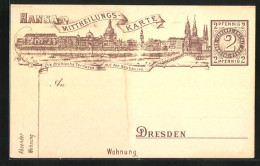 AK Briefkarte Hansa Mitteilungskarte, Private Stadtpost Dresden, 2 Pfg.  - Timbres (représentations)