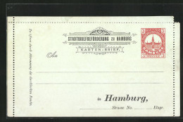 AK Karten-Brief Private Stadtpost, Stadtbriefbeförderung Zu Hamburg, 3 Pfg.  - Briefmarken (Abbildungen)