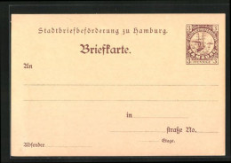 AK Briefkarte Stadtbriefbeförderung Zu Hamburg, Private Stadtpost Hamburg, 3 Pfg.  - Briefmarken (Abbildungen)