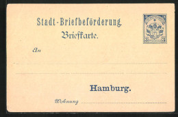 AK Briefkarte Stadt-Briefbeförderung Zu Hamburg, Private Stadtpost, 3 Pfg.  - Timbres (représentations)