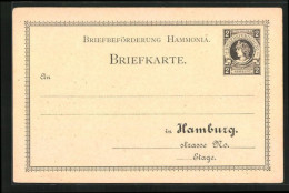AK Briefkarte Private Stadtpost Hamburg, Briefbeförderung Hammonia, 2 Pfg.  - Briefmarken (Abbildungen)