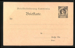 AK Briefkarte Briefbeförderung Hammonia, Private Stadtpost Hamburg, 2 Pfg.  - Postzegels (afbeeldingen)