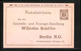 AK Packetfahrkarte, Private Stadtpost Berlin, 2 Pfg.  - Briefmarken (Abbildungen)