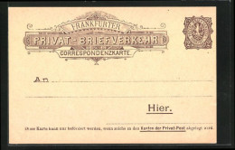 AK Frankfurt, Correspondenzkarte Privat-Briefverkehr, Private Stadtpost, 2 Pfg.  - Timbres (représentations)