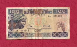 Guinèe, 2015- 100 Francs Guinèens. Prefix AA. Obverse Smiling Guinean African Woman . Reverse Banana Harvesting . - Guinee