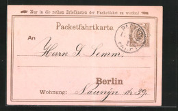 AK Packetfahrtkarte, Private Stadtpost Berlin, 2 Pfg.  - Briefmarken (Abbildungen)