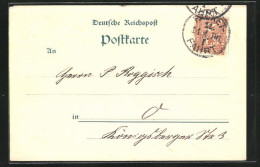 AK Berlin, Blumberg & Schreiber, Friedrich-Strasse 4, Private Stadtpost Packet-Fahrt Berlin, 2 Pfg.  - Briefmarken (Abbildungen)