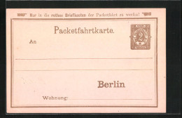 AK Packetfahrtkarte, Private Stadtpost Berlin, 2 Pfg.  - Timbres (représentations)