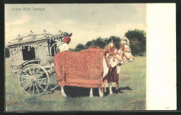 AK Indian, Indian State Carriage, Inder Mit Ochsengespann  - Cows